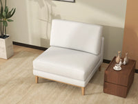 Deluxe Cloud 1-Seater White Small Space Single Sofa | 1-Piece, Linen Look Poly Fabric, Living Room Accent, Easy To Clean