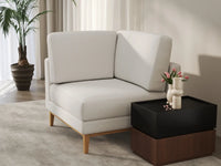 Deluxe Cloud 1-Seater White Small Space Single Sofa | 1-Piece, Linen Look Poly Fabric, Living Room Accent, Easy To Clean