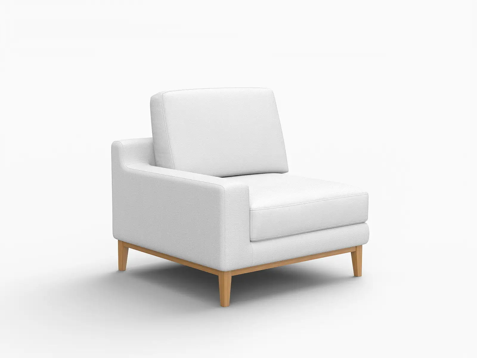 Deluxe Cloud 1-Seater White Small Space Single Sofa | 1-Piece, Linen Look Poly Fabric, Living Room Accent, Easy To Clean