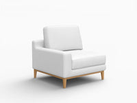 Deluxe Cloud 1-Seater White Small Space Single Sofa | 1-Piece, Linen Look Poly Fabric, Living Room Accent, Easy To Clean