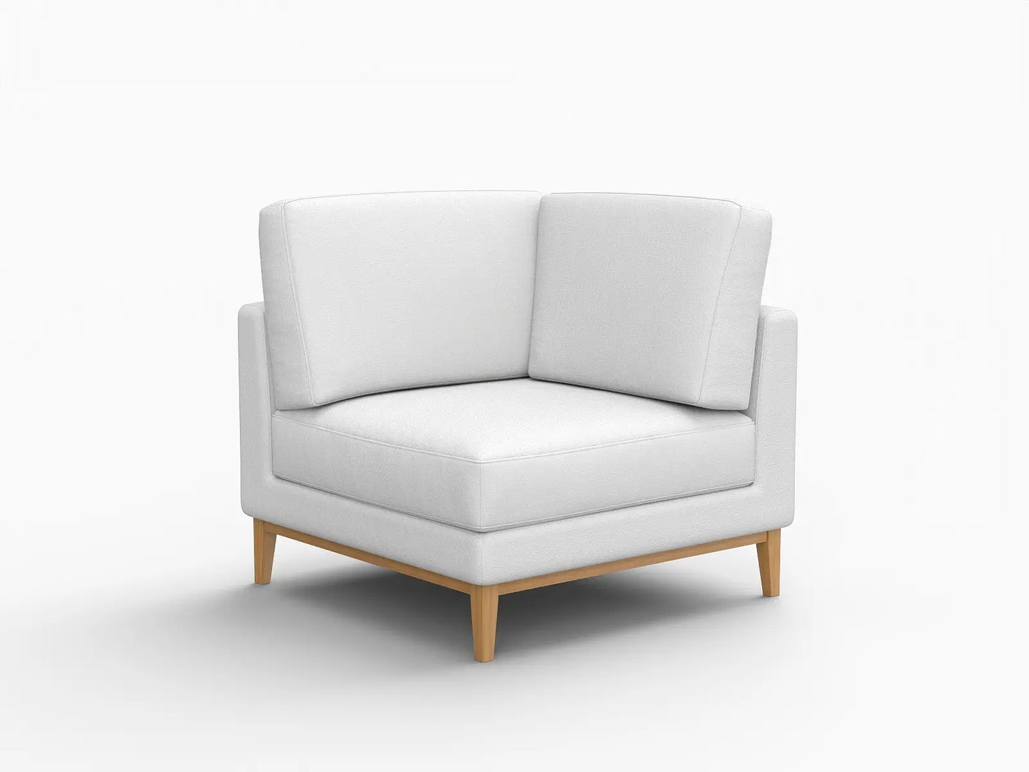 Deluxe Cloud 1-Seater White Small Space Single Sofa | 1-Piece, Linen Look Poly Fabric, Living Room Accent, Easy To Clean
