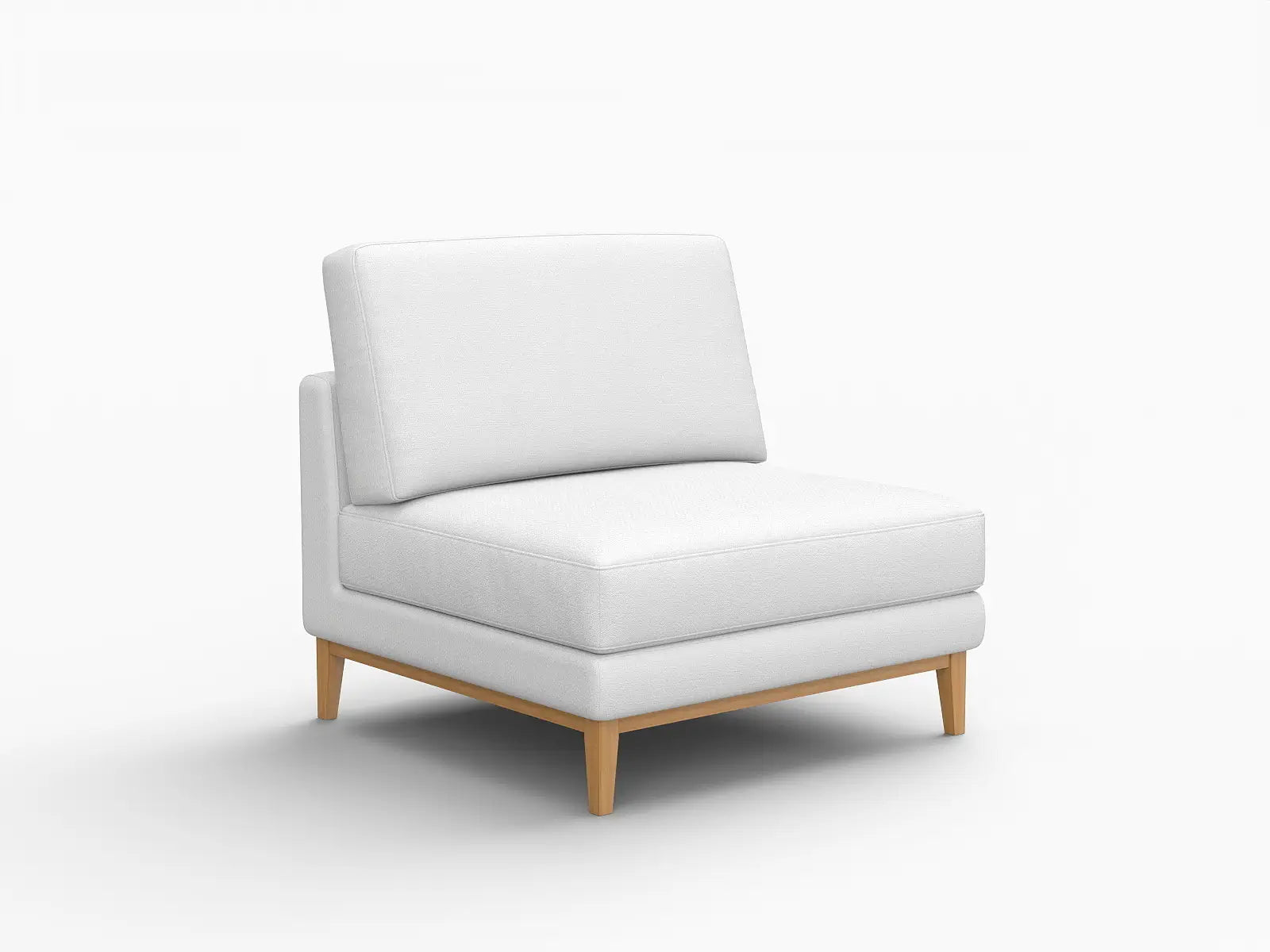 Deluxe Cloud 1-Seater White Small Space Single Sofa | 1-Piece, Linen Look Poly Fabric, Living Room Accent, Easy To Clean