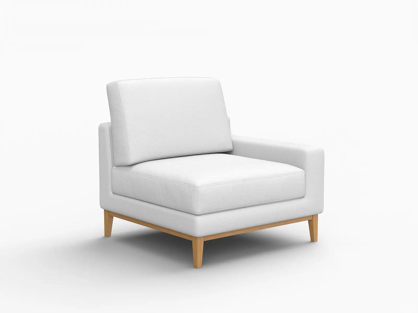 Deluxe Cloud 1-Seater White Small Space Single Sofa | 1-Piece, Linen Look Poly Fabric, Living Room Accent, Easy To Clean