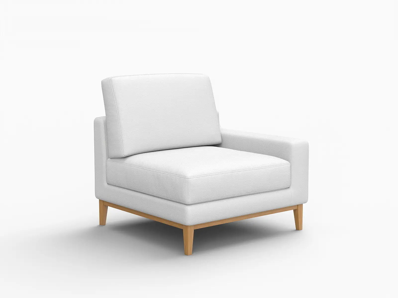Deluxe Cloud 1-Seater White Small Space Single Sofa | 1-Piece, Linen Look Poly Fabric, Living Room Accent, Easy To Clean