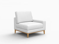 Deluxe Cloud 1-Seater White Small Space Single Sofa | 1-Piece, Linen Look Poly Fabric, Living Room Accent, Easy To Clean