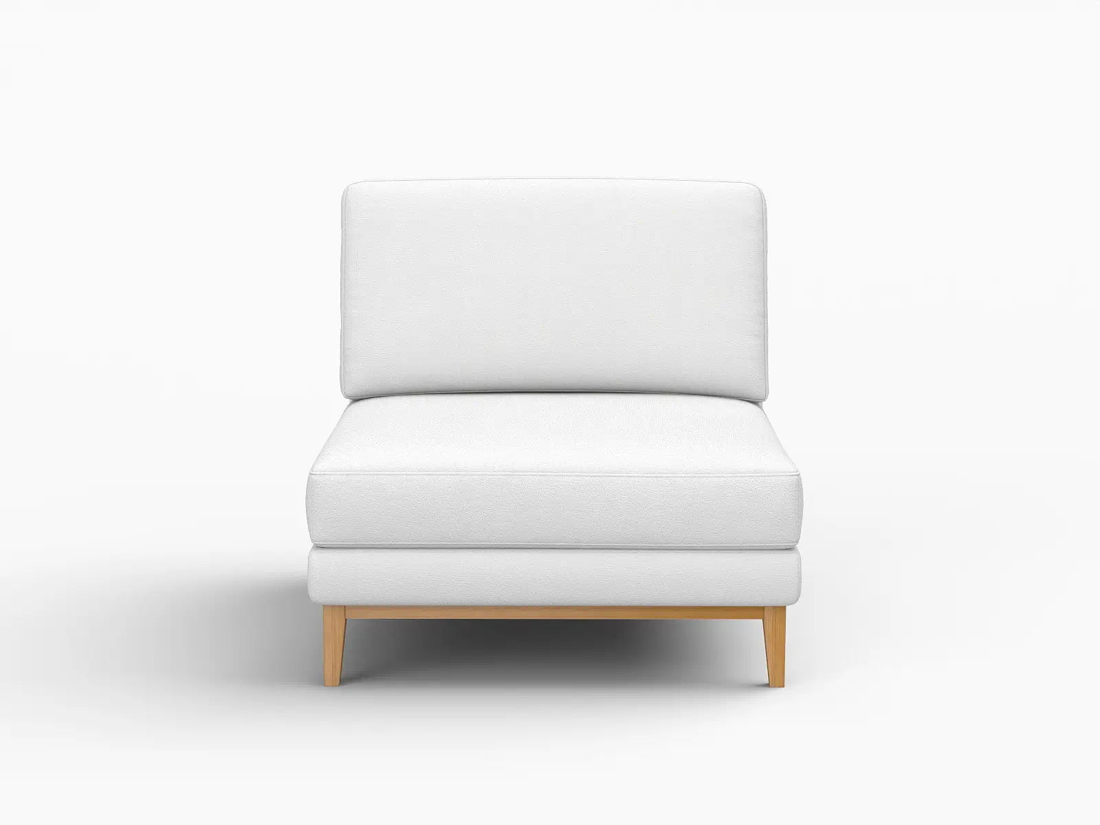Deluxe Cloud 1-Seater White Small Space Single Sofa | 1-Piece, Linen Look Poly Fabric, Living Room Accent, Easy To Clean