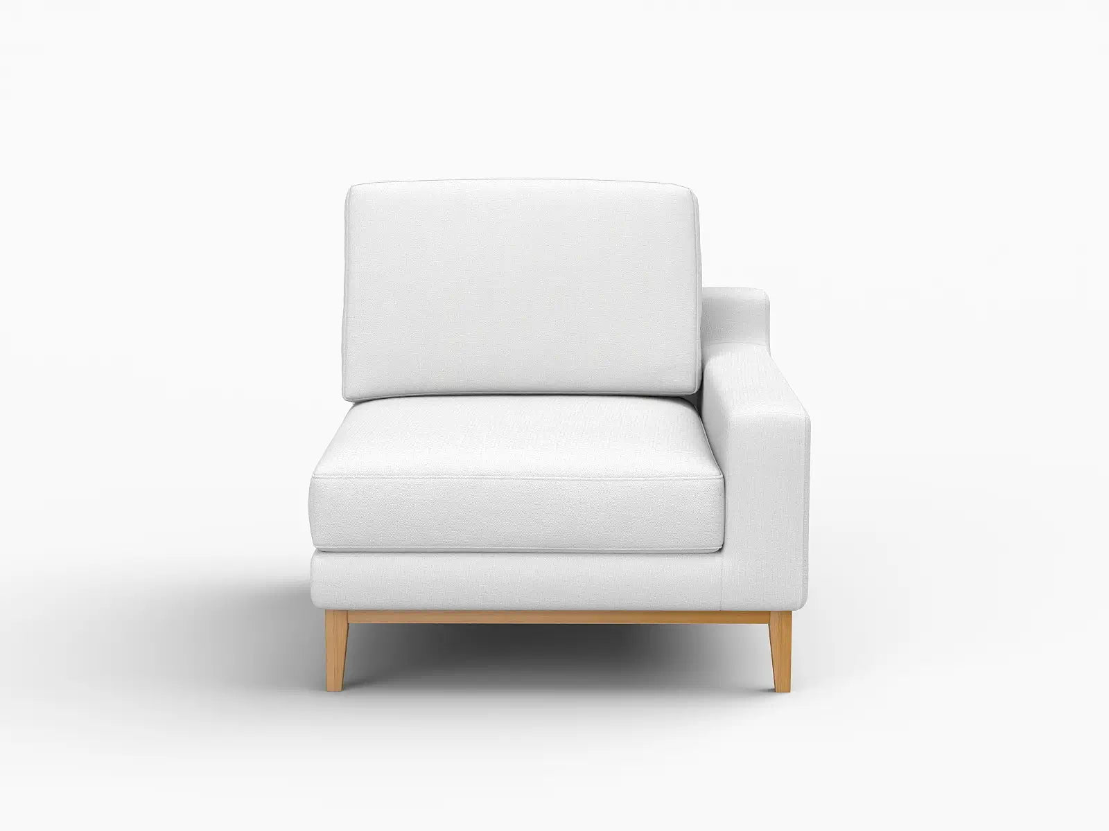 Deluxe Cloud 1-Seater White Small Space Single Sofa | 1-Piece, Linen Look Poly Fabric, Living Room Accent, Easy To Clean