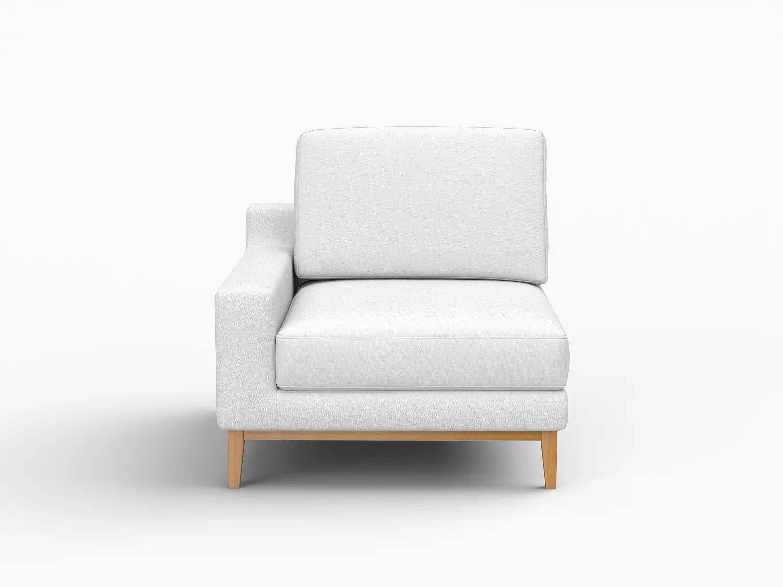 Deluxe Cloud 1-Seater White Small Space Single Sofa | 1-Piece, Linen Look Poly Fabric, Living Room Accent, Easy To Clean