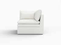 Deluxe Cloud 1-Seater White Small Space Single Sofa | 1-Piece, Linen Look Poly Fabric, Living Room Accent, Easy To Clean