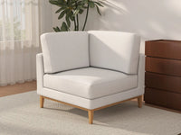 Deluxe Cloud 1-Seater White Small Space Single Sofa | 1-Piece, Linen Look Poly Fabric, Living Room Accent, Easy To Clean