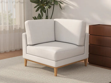 Sofá individual Deluxe Cloud de 1 plaza blanco para espacios pequeños | 1 pieza, tela de poliéster con aspecto de lino, acento para sala de estar, fácil de limpiar