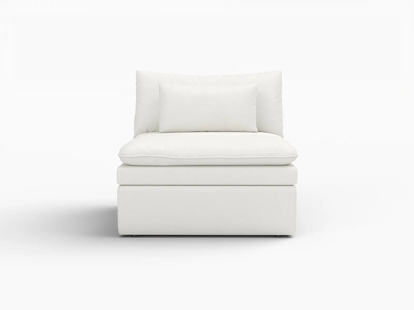 Sofá individual de una plaza Deluxe Cloud, blanco, para espacios pequeños | 1 pieza, tejido de poliéster con aspecto de lino, decorativo para sala de estar, fácil de limpiar