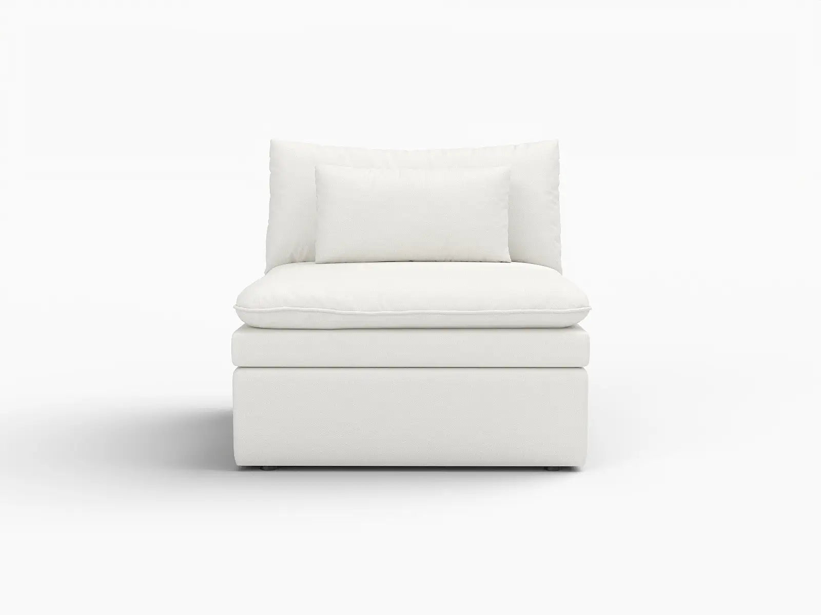 Sofá individual de una plaza Deluxe Cloud, blanco, para espacios pequeños | 1 pieza, tejido de poliéster con aspecto de lino, decorativo para sala de estar, fácil de limpiar