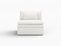 Sofá individual de una plaza Deluxe Cloud, blanco, para espacios pequeños | 1 pieza, tejido de poliéster con aspecto de lino, decorativo para sala de estar, fácil de limpiar