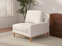 Deluxe Cloud 1-Seater White Small Space Single Sofa | 1-Piece, Linen Look Poly Fabric, Living Room Accent, Easy To Clean