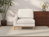 Deluxe Cloud 1-Seater White Small Space Single Sofa | 1-Piece, Linen Look Poly Fabric, Living Room Accent, Easy To Clean