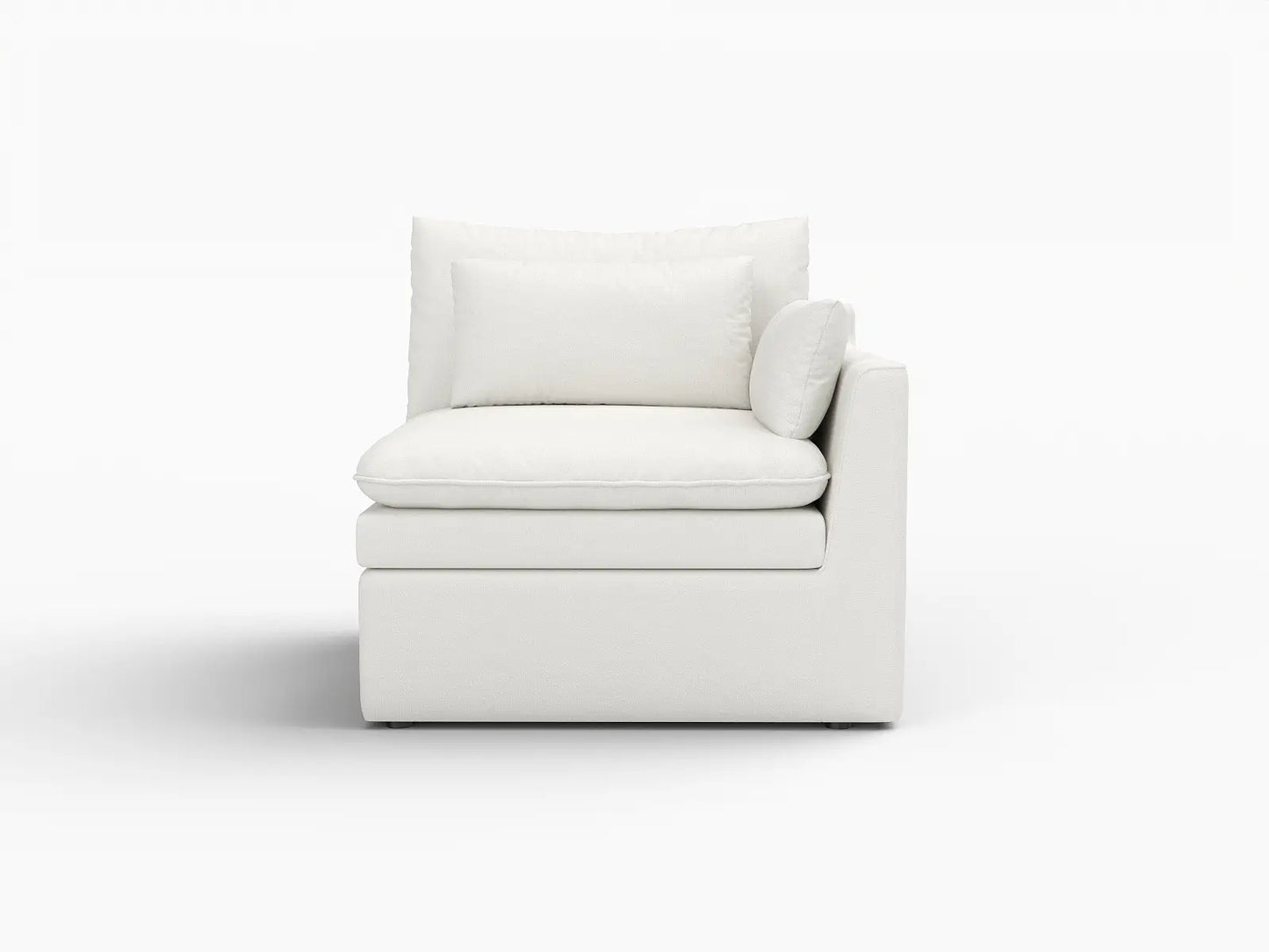 Deluxe Cloud 1-Seater White Small Space Single Sofa | 1-Piece, Linen Look Poly Fabric, Living Room Accent, Easy To Clean