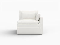Deluxe Cloud 1-Seater White Small Space Single Sofa | 1-Piece, Linen Look Poly Fabric, Living Room Accent, Easy To Clean