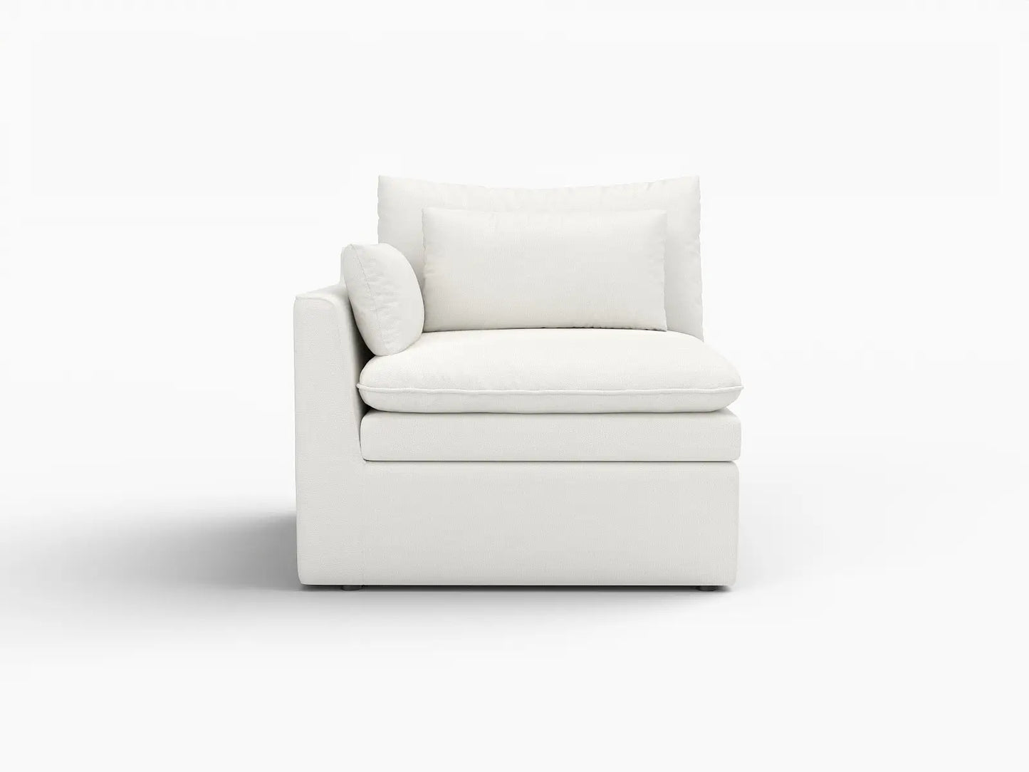 Sofá individual blanco de una plaza Deluxe Cloud para espacios pequeños | 1 pieza, tela de poliéster con aspecto de lino, decorativo para sala de estar, fácil de limpiar