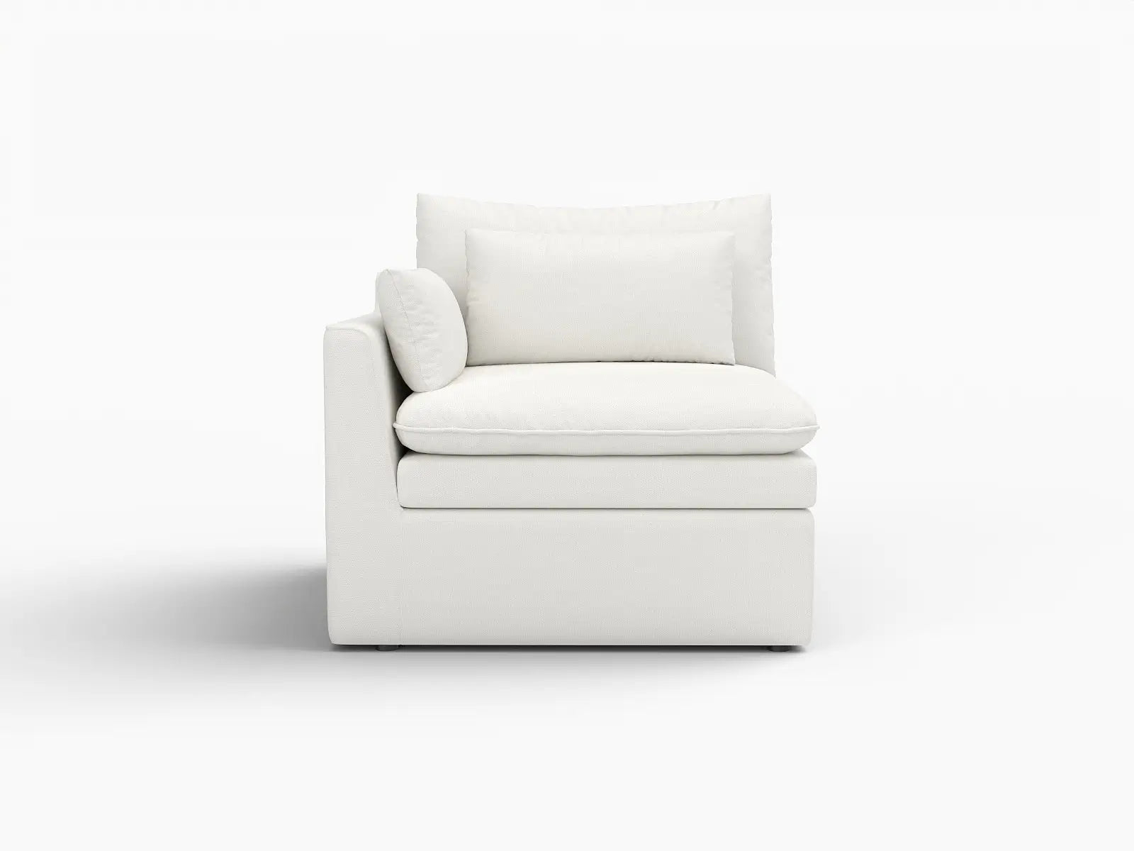 Sofá individual blanco de una plaza Deluxe Cloud para espacios pequeños | 1 pieza, tela de poliéster con aspecto de lino, decorativo para sala de estar, fácil de limpiar