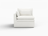Sofá individual blanco de una plaza Deluxe Cloud para espacios pequeños | 1 pieza, tela de poliéster con aspecto de lino, decorativo para sala de estar, fácil de limpiar