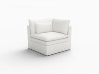 Deluxe Cloud 1-Seater White Small Space Single Sofa | 1-Piece, Linen Look Poly Fabric, Living Room Accent, Easy To Clean