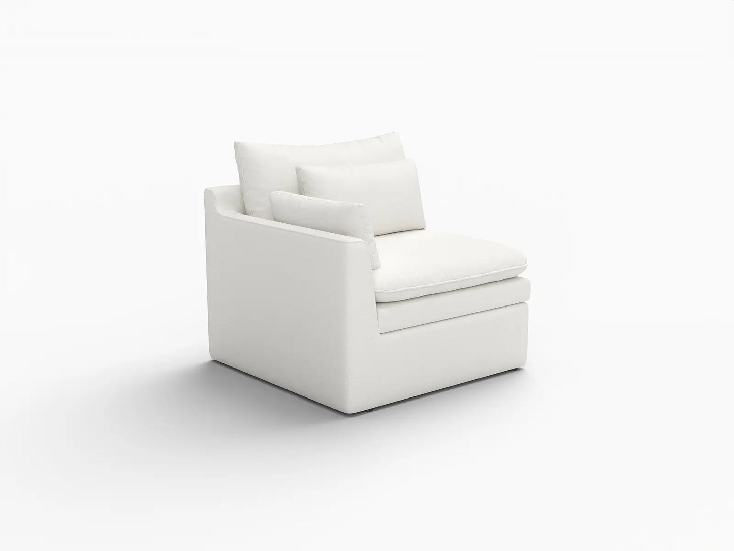 Sofá individual blanco de una plaza Deluxe Cloud para espacios pequeños | 1 pieza, tela de poliéster con aspecto de lino, decorativo para sala de estar, fácil de limpiar