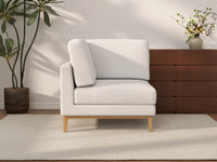 Deluxe Cloud 1-Seater White Small Space Single Sofa | 1-Piece, Linen Look Poly Fabric, Living Room Accent, Easy To Clean