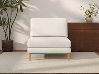 Deluxe Cloud 1-Seater White Small Space Single Sofa | 1-Piece, Linen Look Poly Fabric, Living Room Accent, Easy To Clean
