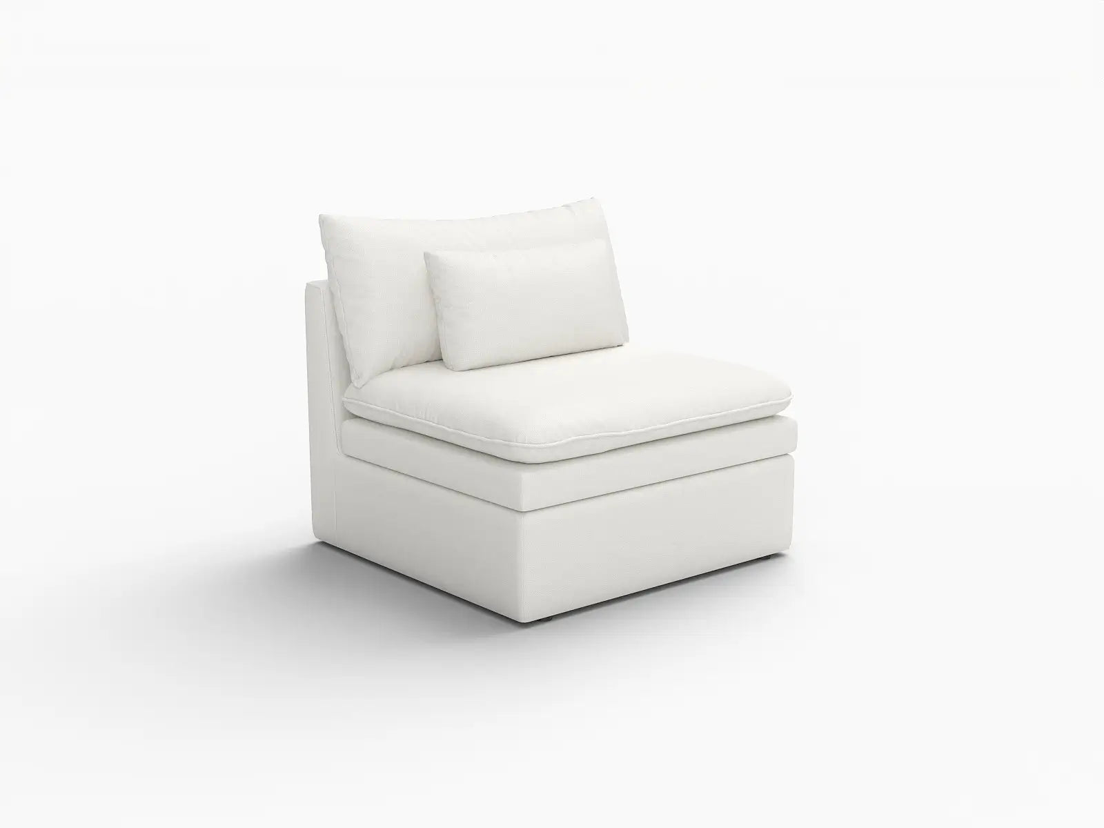 Sofá individual de una plaza Deluxe Cloud, blanco, para espacios pequeños | 1 pieza, tejido de poliéster con aspecto de lino, decorativo para sala de estar, fácil de limpiar