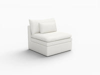 Sofá individual de una plaza Deluxe Cloud, blanco, para espacios pequeños | 1 pieza, tejido de poliéster con aspecto de lino, decorativo para sala de estar, fácil de limpiar