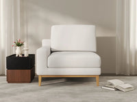 Deluxe Cloud 1-Seater White Small Space Single Sofa | 1-Piece, Linen Look Poly Fabric, Living Room Accent, Easy To Clean