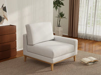 Deluxe Cloud 1-Seater White Small Space Single Sofa | 1-Piece, Linen Look Poly Fabric, Living Room Accent, Easy To Clean