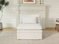 Sofá individual de una plaza Deluxe Cloud, blanco, para espacios pequeños | 1 pieza, tejido de poliéster con aspecto de lino, decorativo para sala de estar, fácil de limpiar