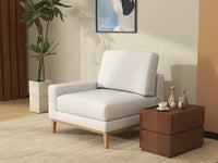 Deluxe Cloud 1-Seater White Small Space Single Sofa | 1-Piece, Linen Look Poly Fabric, Living Room Accent, Easy To Clean