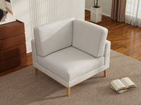 Deluxe Cloud 1-Seater White Small Space Single Sofa | 1-Piece, Linen Look Poly Fabric, Living Room Accent, Easy To Clean