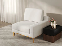Deluxe Cloud 1-Seater White Small Space Single Sofa | 1-Piece, Linen Look Poly Fabric, Living Room Accent, Easy To Clean