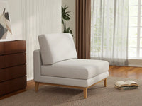 Deluxe Cloud 1-Seater White Small Space Single Sofa | 1-Piece, Linen Look Poly Fabric, Living Room Accent, Easy To Clean
