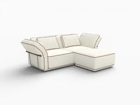 Deluxe Cloud 2-Seater Beige Small Space Chaise Sectional | 3-Piece (Includes 1 Ottoman), Bouclé Sherpa-Like Fabric, Easy To Clean