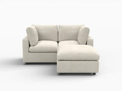 Fundas para Sofá Modular Lounge Cloud | Funda de Sofá de Chenilla con Mezcla de Lino Beige para Sofá de 2 Plazas con 1 Otomana