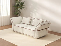 Deluxe Cloud 2-Seater Beige Small Space Loveseat | 2-Piece, Bouclé Sherpa-Like Fabric, Easy To Clean