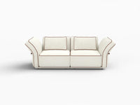 Deluxe Cloud 2-Seater Beige Small Space Loveseat | 2-Piece, Bouclé Sherpa-Like Fabric, Easy To Clean