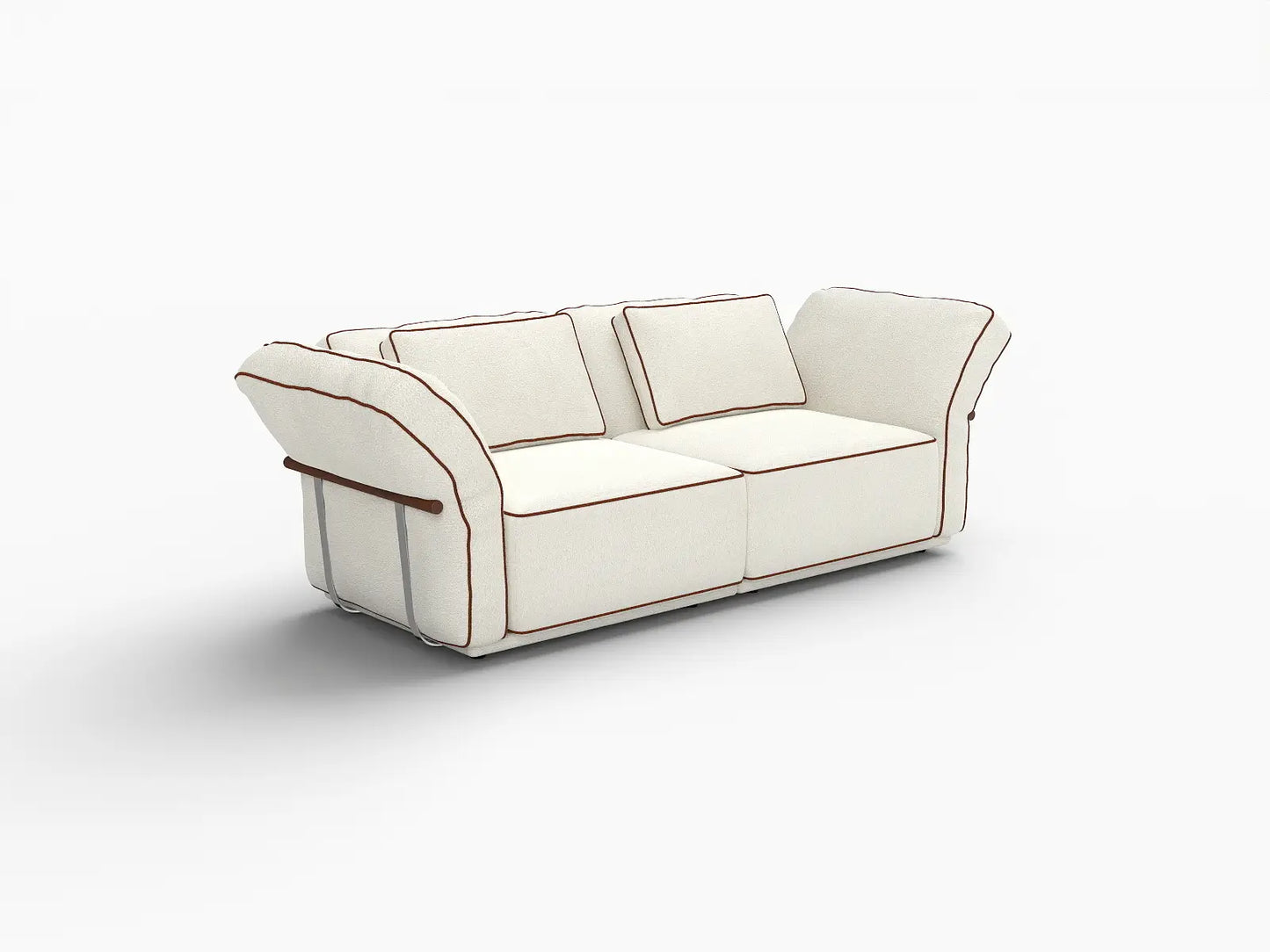 Deluxe Cloud 2-Seater Beige Small Space Loveseat | 2-Piece, Bouclé Sherpa-Like Fabric, Easy To Clean