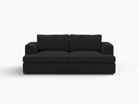 Deluxe Cloud 2-Seater Black Loveseat | 2-Piece, Bouclé Sherpa-Like Fabric, Washable Cushion Covers