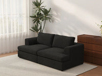 Deluxe Cloud 2-Seater Black Loveseat | 2-Piece, Bouclé Sherpa-Like Fabric, Washable Cushion Covers