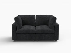 Fundas de sofá seccional Lounge Cloud | Funda de sofá de chenilla mezcla de lino negro para 2 plazas
