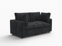 Fundas de sofá seccional Lounge Cloud | Funda de sofá de chenilla mezcla de lino negro para 2 plazas