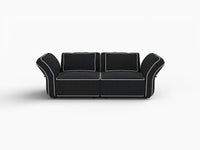 Deluxe Cloud 2-Seater Black Small Space Loveseat | 2-Piece, Bouclé Sherpa-Like Fabric, Easy To Clean