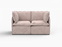Deluxe Cloud 2-Seater Khaki Loveseat | 2-Piece, Linen Look Poly Fabric, Washable Cushion Covers
