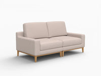 Deluxe Cloud 2-Seater Khaki Loveseat | 2-Piece, Linen Look Poly Fabric, Washable Cushion Covers